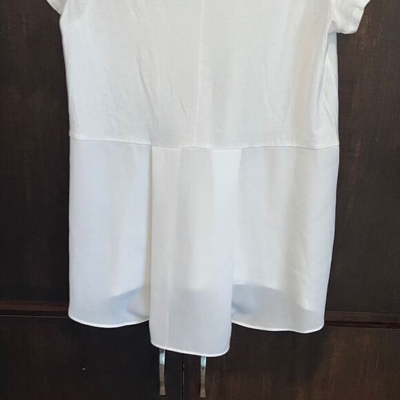 Lands End White High Low Back Peplum T-Shirt Medium - Picture 6 of 6